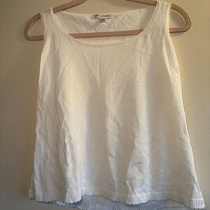 St. John Ivory Textured Tank Top